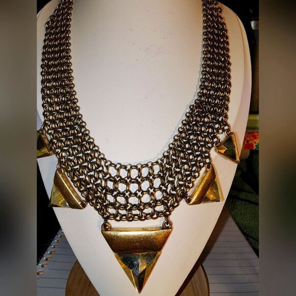 JENNY BIRD CHAINMAIL CHOKER STATEMENT NECKLACE - Picture 1 of 4